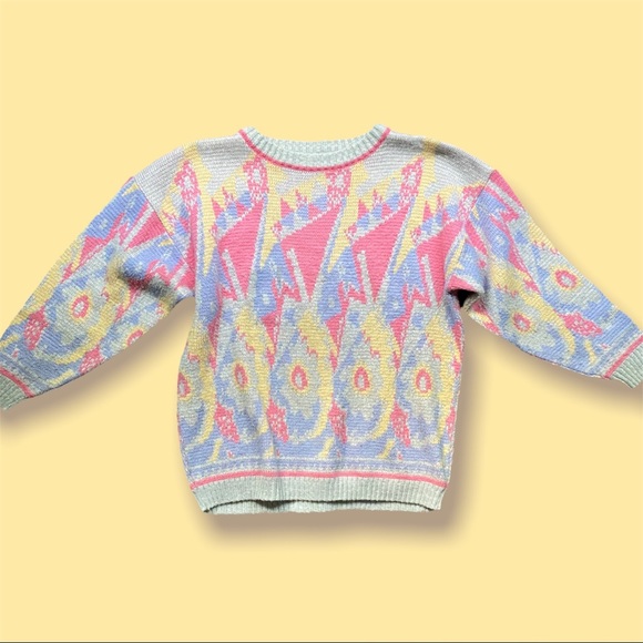 Vintage Sweaters - Vintage Retro 90s Pastel Sweater
